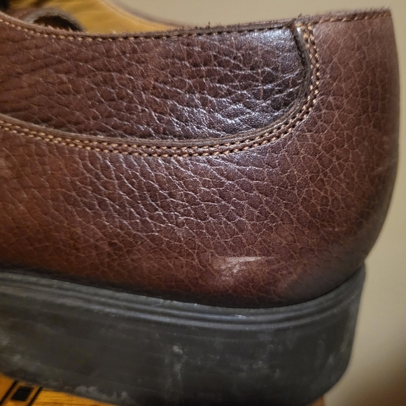 Santoni Brown Leather Oxford Shoe Men's Size 8.5 Made In Italy - Picture 4 of 15